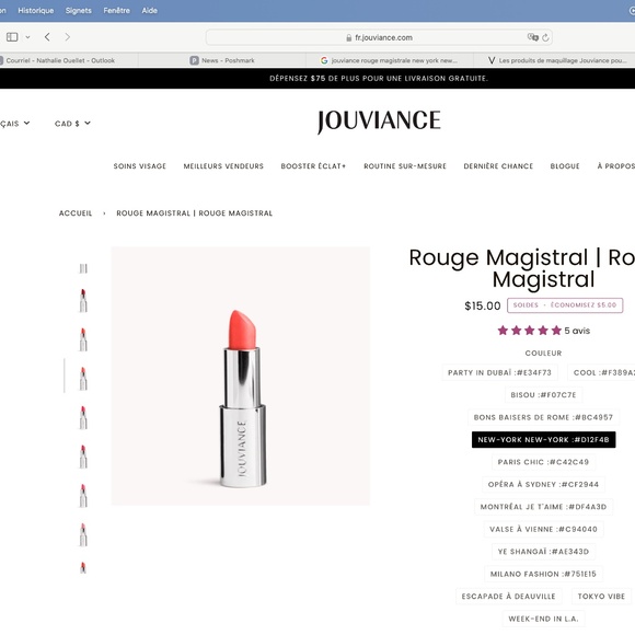 🇨🇦Jouviance Rouge Magistral Lipstick - Picture 1 of 4